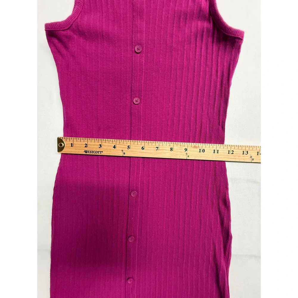 Art Class Girls Rib Knit Tank Dress Pink Button Front Sleeveless Size L 10/12